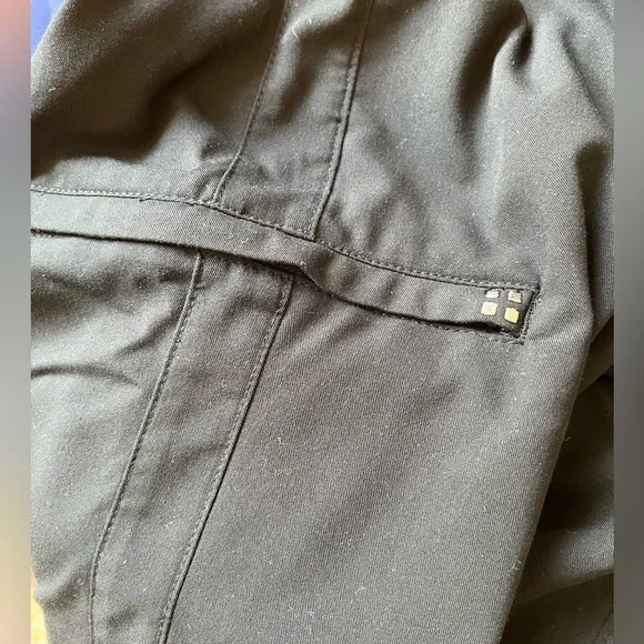 White Cross High Waisted/High Low Ankle Scrub Bottom Black - Picture 6 of 8